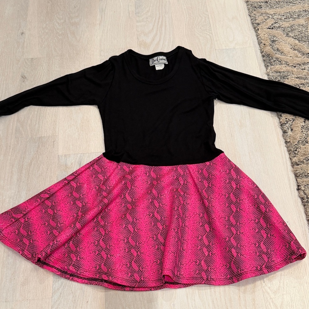 Black and Pink Kids Casual Dress